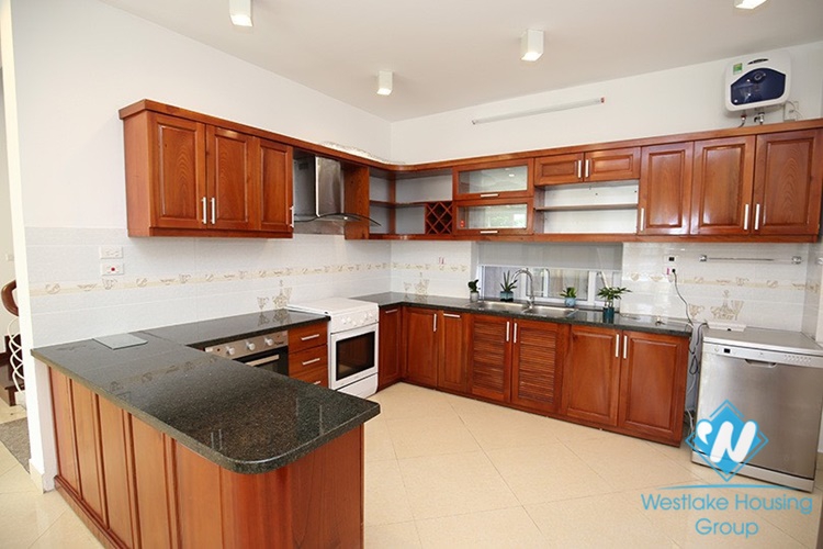 Gorgeous house with front yard and top terrace and lake view for rent in Tay Ho, Hanoi